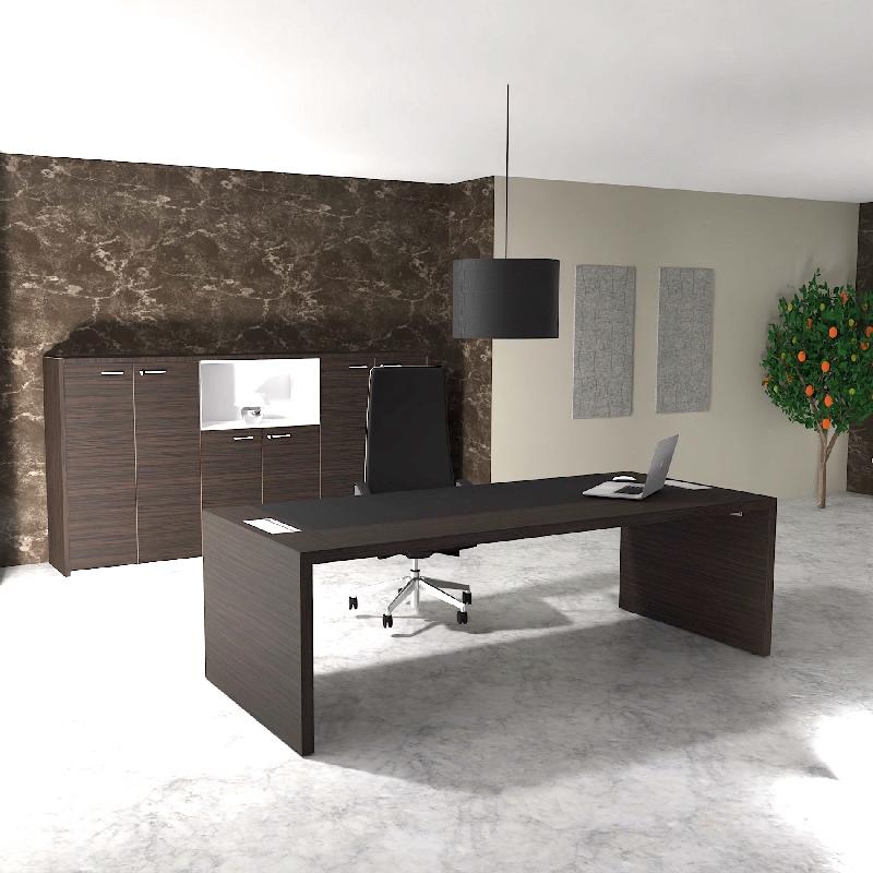 Bureau de Direction E10 - QUADRIFOGLIO - 244, Ébène, Sans voile de fond, Cuir noir_5