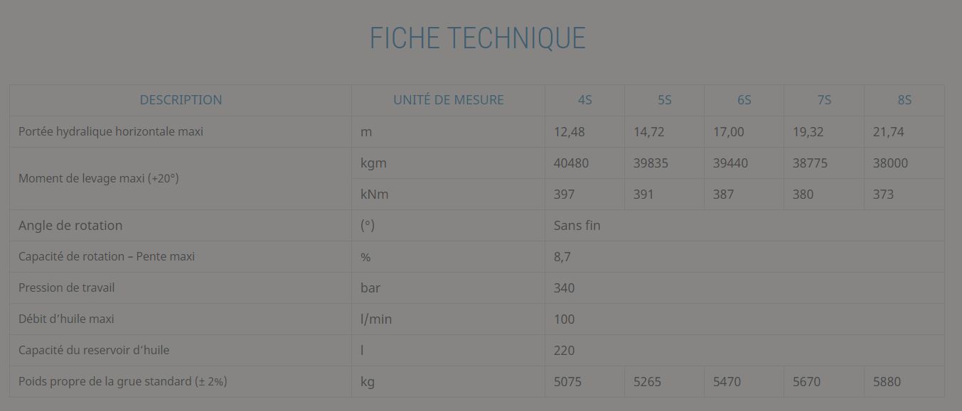 Grue auxiliaire BIG 455 - Effer - Pression 340 bar - capacité de levage 30 à 300 txm_5