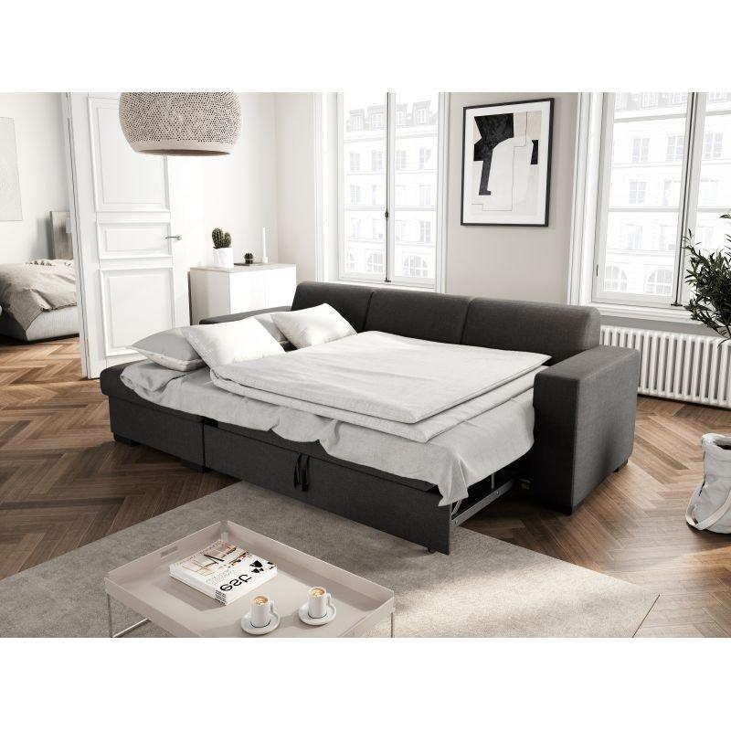 Canapé d'angle à gauche convertible CABIRI - gris foncé avec coffre de rangement et coussins d'appoint_5