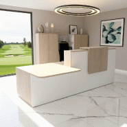 Bureau d'accueil ergonomique et Design Delta - Gauche, Blanc, Oui, 262, Acacia clair_5