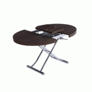 Table basse ronde relevable et extensible SATURNA Wengé - Diamètre 105 cm - Plateau extensible jusqu'à 135 cm_5