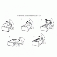 Canapé convertible express OSLO - 140 cm - Matelas 16 cm - Sommier métal - Tissu tweed gris graphite_5