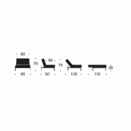 Innovation Living - Fauteuil design Splitback Chrome convertible lit 90x115 cm - tissu Flashtex Dark Grey, confort et élégance_5
