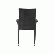 Chaise de jardin margarita rotin synthétique noir – MTF – empilable – 3exn0028_5