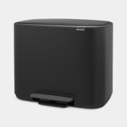 Poubelle à pédale Bo 11 + 23 litres - Matt Black - 2 compartiments - Acier - 34L - Garantie 10 ans_5