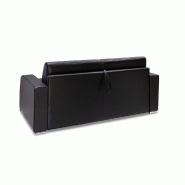Canapé convertible express Sofia Edition 120 cm - Cuir noir Cayenne - Matelas 16 cm haute résilience_5