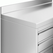 Meuble inox pour machine à café - 600 x 600 mm - 2 tiroirs - Knock box_5