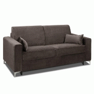 Canapé convertible express JACKSON - 140cm - Comfort BULTEX® 12cm - Sommier lattes RENATONISI - Tissu tweed taupe_5