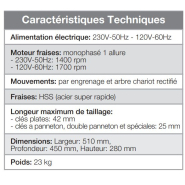 Appareil pour tailler des clés plates, auto et spéciales de manière précise