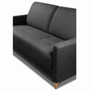 Canapé convertible OGGETTO tweed noir - Matelas 16 cm - Système express - Sommier à lattes 120 cm Renatonisi_5