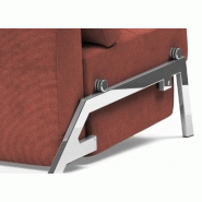 INNOVATION LIVING - Canapé design convertible Cubed 02 Chrome 200x140 cm - Tissu Cordufine Rust_5