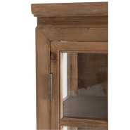 Buffet vaisselier Dara - 2 portes vitrées, 3 tiroirs, bois massif naturel et verre trempé_5