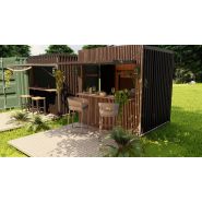 Container de 8 pieds aménagé en cuisine d'été