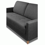 Canapé convertible OGGETTO - Matelas 16 cm - Système express - Sommier à lattes 140 cm - Tweed gris graphite - RENATONISI_5