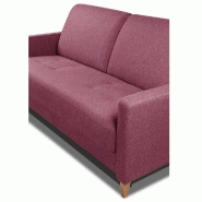 Canapé convertible OGGETTO - Matelas 16 cm - Système express - Sommier à lattes 160 cm - Velours vieux rose - Renatonisi_5