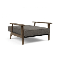 Fauteuil design convertible lit SPLITBACK FREJ - Innovation Living - Flashtex Dark Grey - Accoudoirs chêne fumé - 90x115 cm_5