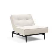Innovation Living - Fauteuil Splitback Styletto convertible en lit 90x115 cm - Pieds fuseau noir - Tissu bouclé Off White_5