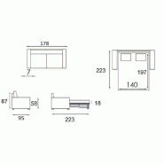 Canapé-lit express Eclipse Elite - Velours bleu paon - Sommier à lattes 140 cm - Matelas 18 cm mémoire de forme_5