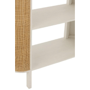 Étagère RARY en bois exotique blanc et rotin naturel - 4 planches - capacité 50 kg - L100 x H190 x P40 cm_5