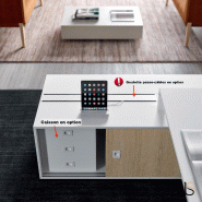 Bureau de manager X4 avec crédence - Quadrifoglio - 224, Blanc, Blanc, Avec caisson_5