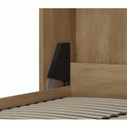 Lit escamotable industriel KEY - Chêne avec bandeaux et ferrures noir mat - 160x200 cm_5