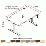 Bureau réglable en hauteur manuellement - MDD - Blanc 9010, 140, Blanc_5