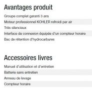 Groupe électrogène Diesel 6500 TA Silence C5 - Kohler - Puissance max 5,20 kW - 6,50 kVA - 50 Hz_5