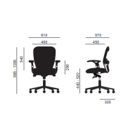 Fauteuil de bureau BATZ - Résille couleur - Soutien lombaire réglable - Référence 6392 FR206_5