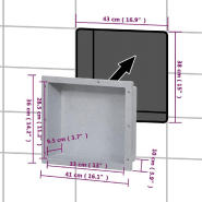 Vidaxl niche de douche gris mat 41x36x10 cm 151389_5