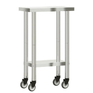 Vidaxl table de travail de cuisine avec roues 55x30x85 cm inox 376459_5