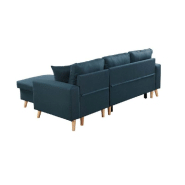 Canapé d'angle réversible convertible ARKO - méridienne avec coffre - bleu canard - 140x190 cm_5