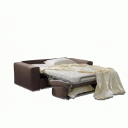 Canapé lit 2-3 places DREAMER - Convertible express 120cm Tweed taupe avec matelas 16 cm_5