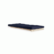 Fauteuil convertible futon ROOTS - pin naturel bleu marine - couchage 90x200 cm - design japonais et scandinave_5