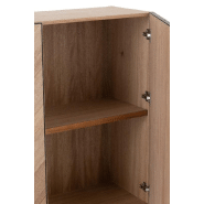 Buffet MOUNIE - 2 portes avec motifs chevron en bois naturel clair - Pieds métal noir - Style industriel_5