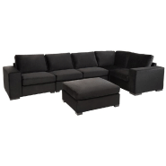 Canapé MEBUS noir - 2 places en velours côtelé - Style moderne et épuré_5