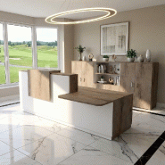Bureau d'accueil ergonomique et Design Delta - Droite, Blanc, Oui, 262, Chêne grisé_0