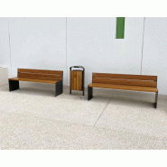 Bancs ligne KUB acier et bois_5