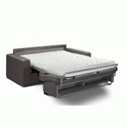 Canapé convertible 3 places Allure - Matelas mémoire 20 cm - Sommier à lattes 160 cm - Microfibre taupe_5