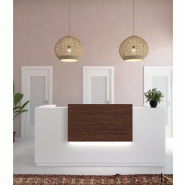 Banque d'accueil droite Delta Plus - Mobel Linea - Wenge, Blanc, 284, Oui_0