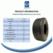 18x6.50-8 Tondeuse à gazon Pneus sur jantes 4 plis Wanda P332 4x4