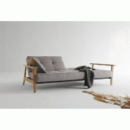 Canapé-lit convertible Innovation Living Splitback Frej - 115x210 cm - Piétement chêne - Tissu Mixed Dance Grey_5