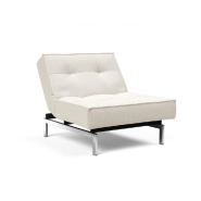 Innovation Living - Fauteuil design Splitback Chrome convertible lit 90x115 cm - tissu bouclé Off White_5
