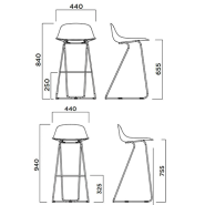 Tabouret  DANDY disponible en 65cm et 75cm_5