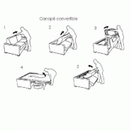 Canapé lit compact 3 places Denso - ouverture rapide express 140 cm - microfibre graphite avec matelas 18 cm_5