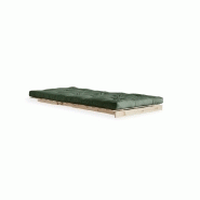 Fauteuil convertible futon ROOTS - pin naturel - coloris vert olive - couchage 90 x 200 cm - design japonais et scandinave_5