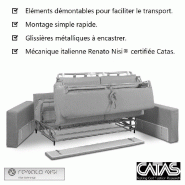 Canapé-lit compact 3 places Magnifico - Matelas 140cm Comfort Bultex® - Tissu gris platine_5