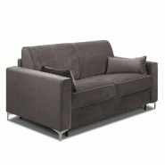 Canapé convertible express Jackson - matelas 160 cm Comfort Bultex® 12 cm - sommier à lattes - cuir vachette taupe_5