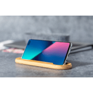 Porte-stylo en RPET - avec couvercle en bambou, sangle élastique, règle et support téléphone intégré_5