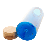 Bouteille en RPET - 500 ml avec couvercle en bambou - Sans BPA - Couleur bleu_5
