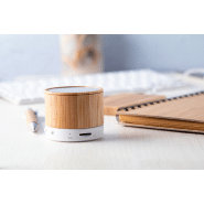 Enceinte Bluetooth en bambou - Fonction mains libres - Radio FM - Batterie rechargeable intégrée_5